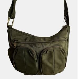 Travelon Anti-Theft Signature Twin Pocket Crossbody Hobo Bag